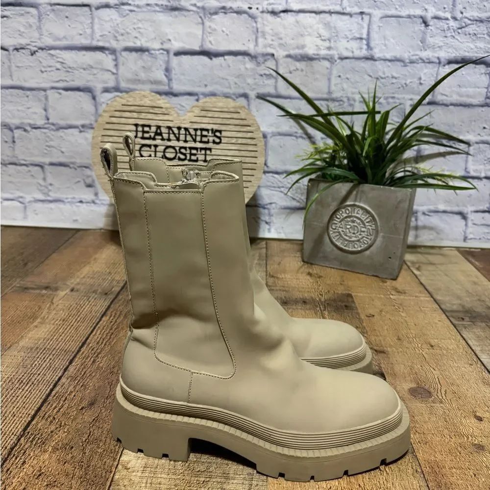 Zara Lug soles beige Boots size 38 - Picture 7 of 13